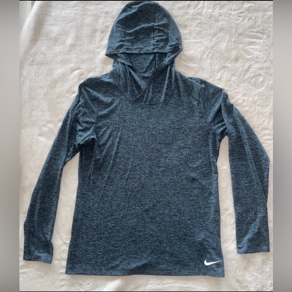 NIKE Performance DRI FIT top long sleeve with hood Charcoal medium